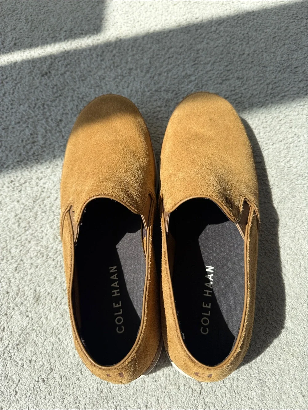 Cole Haan Men’s Slip-On Suede Sneakers in Tan